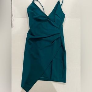 Juniors homecoming dark green short Asymmetrical formal dress size M